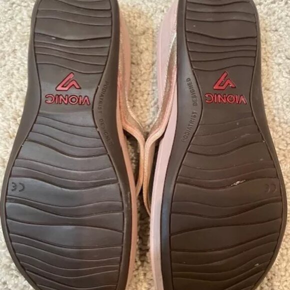 Vionic Womens Pink Sequin Platform Slides Thong Flip Flop Sandals - Picture 5 of 5